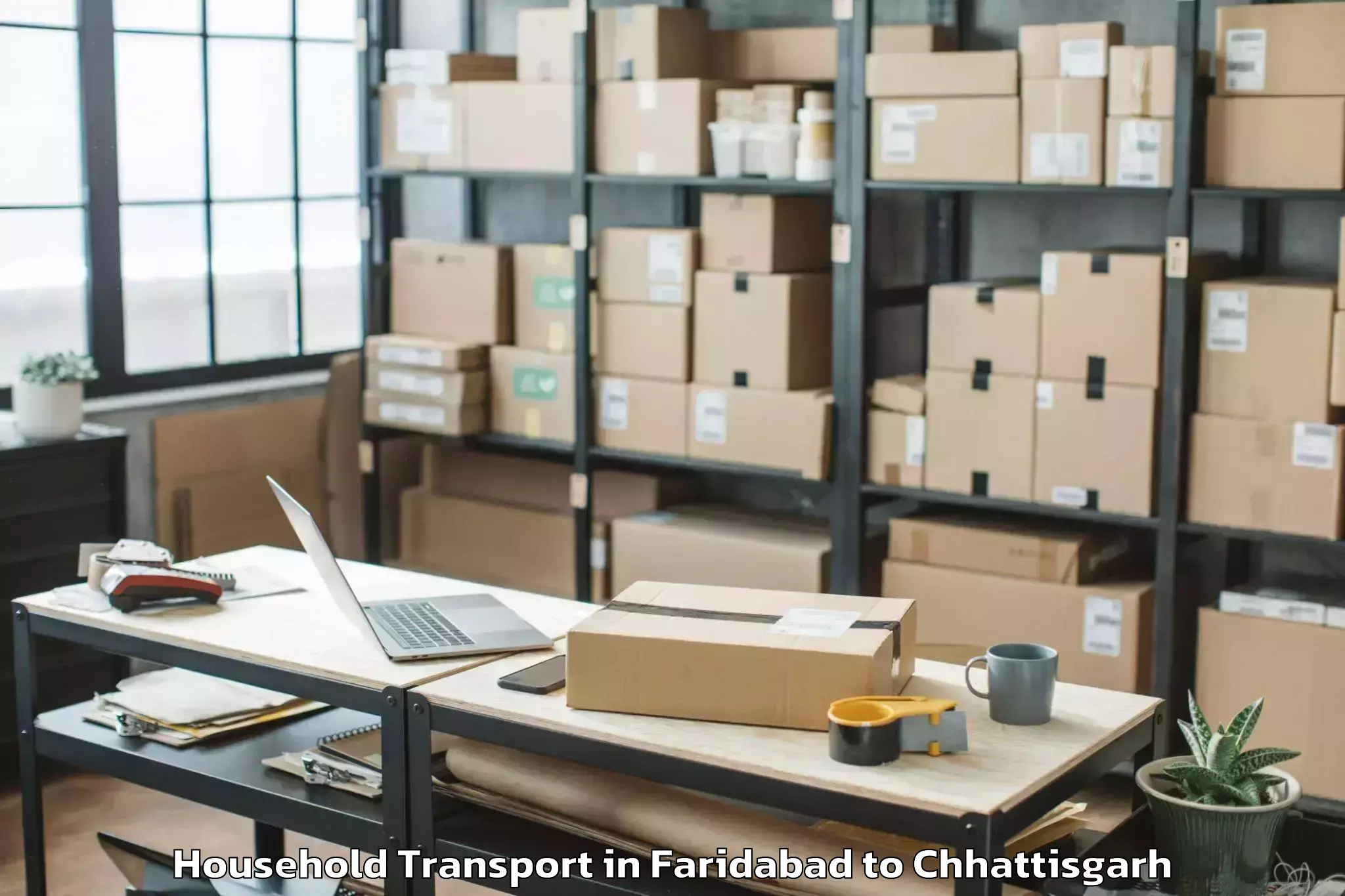 Book Faridabad to Gunderdehi Household Transport